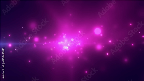 Abstract Gradient violet glowing particles background.