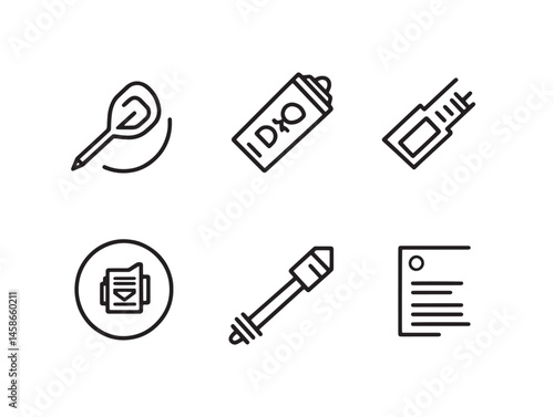 Digital Contract Concept Line Art Vector Illustration for Designers