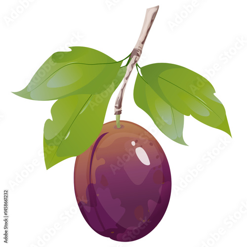 Plum in game design. For sticker and t-shirt design, posters, logos, labels, banners, stickers, product packaging design, etc