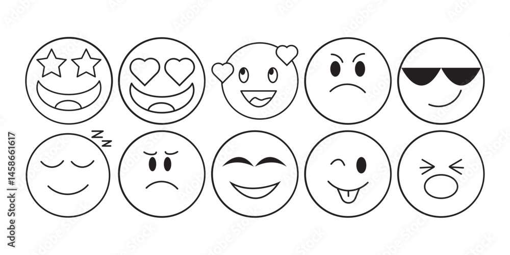 Face Emoji Line Face Emoji Line