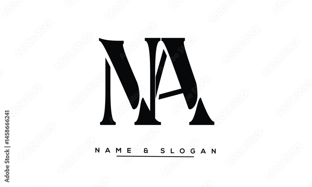 NA, AN Abstract Letters Logo Monogram