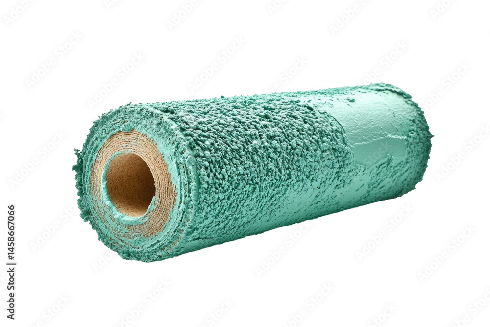 Obraz premium A green textured paint roll