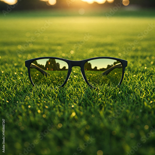 glasses on the grass