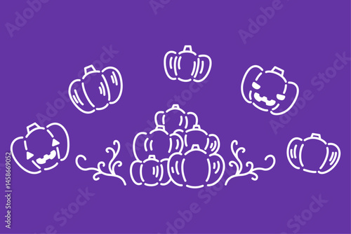 手描き風かわいいハロウィンのかぼちゃイラスト