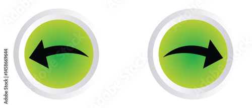 back and next arrow icon, preview and next arrow icon, left and right arrows icon button on white background.