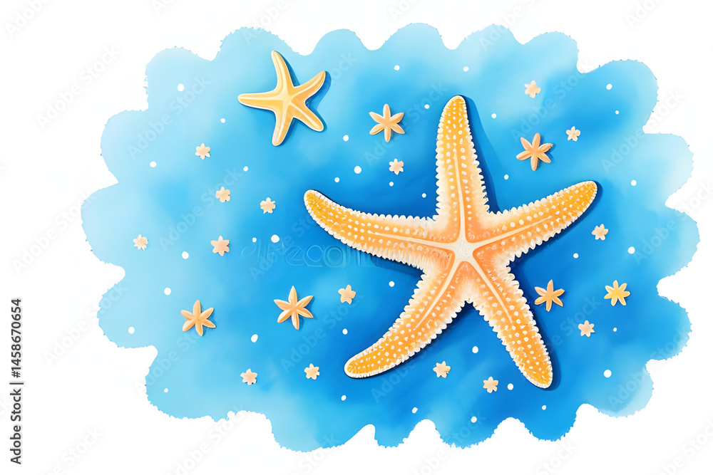 starfish on a blue background starfish on a blue background
