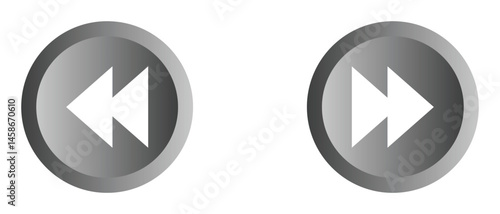 back and next arrow icon, preview and next arrow icon, left and right arrows icon button on white background.