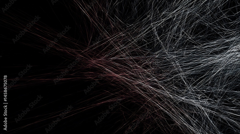 Obraz premium An abstract representation featuring chaotic lines against a dark backdrop