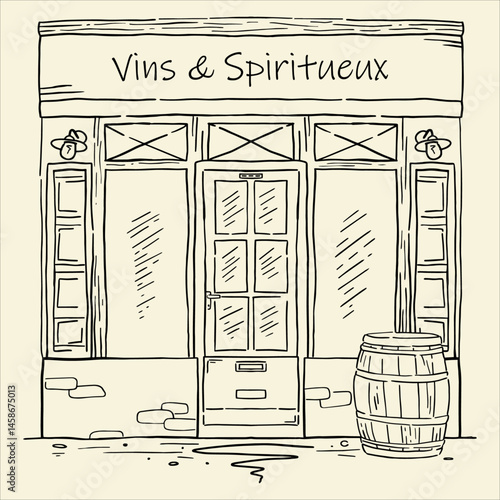 Vitrines de magasin, inspiration parisienne, Tourisme parisien, architecture européenne, gastronomie française, fichier vectoriel