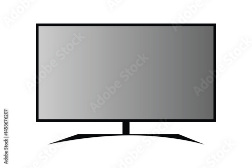 lcd tv screen monitor isolated icon on white background.