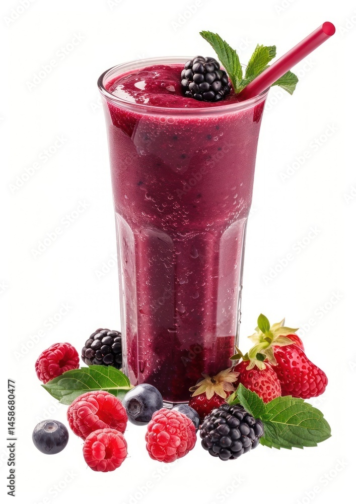 Refreshing berry smoothie with fruits Refreshing berry smoothie with fruits