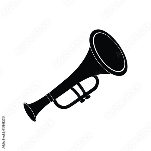 bugle silhouette art illustration on white background