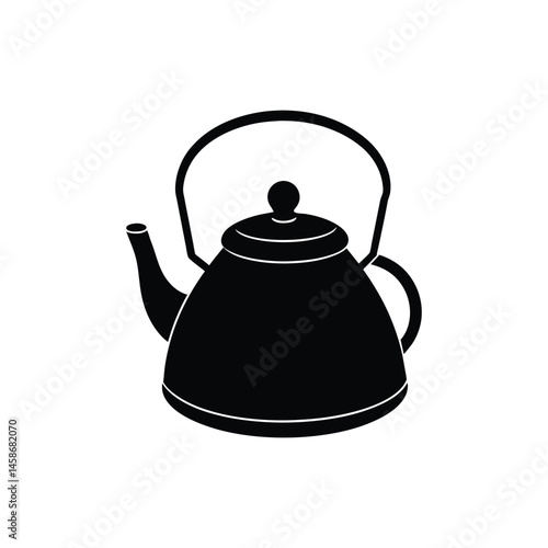 kettle drum silhouette art illustration on white background