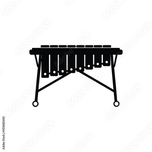 marimba silhouette art illustration on white background