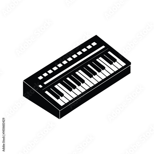 digital synthesizer silhouette art illustration