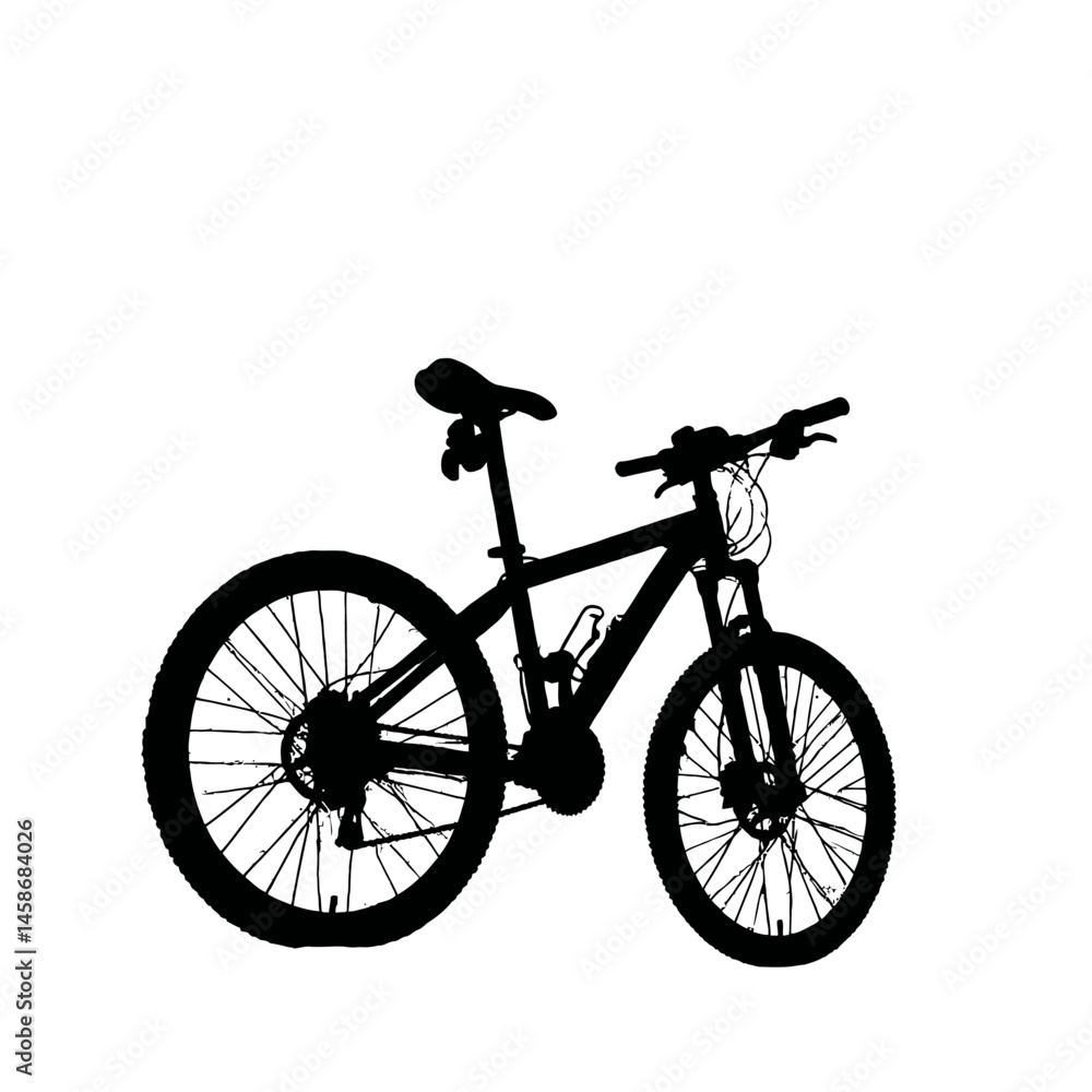Obraz premium Solid black silhouette of a bicycle moving, Vector Graphic