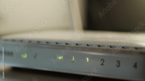 Wifi network router close up stock footage