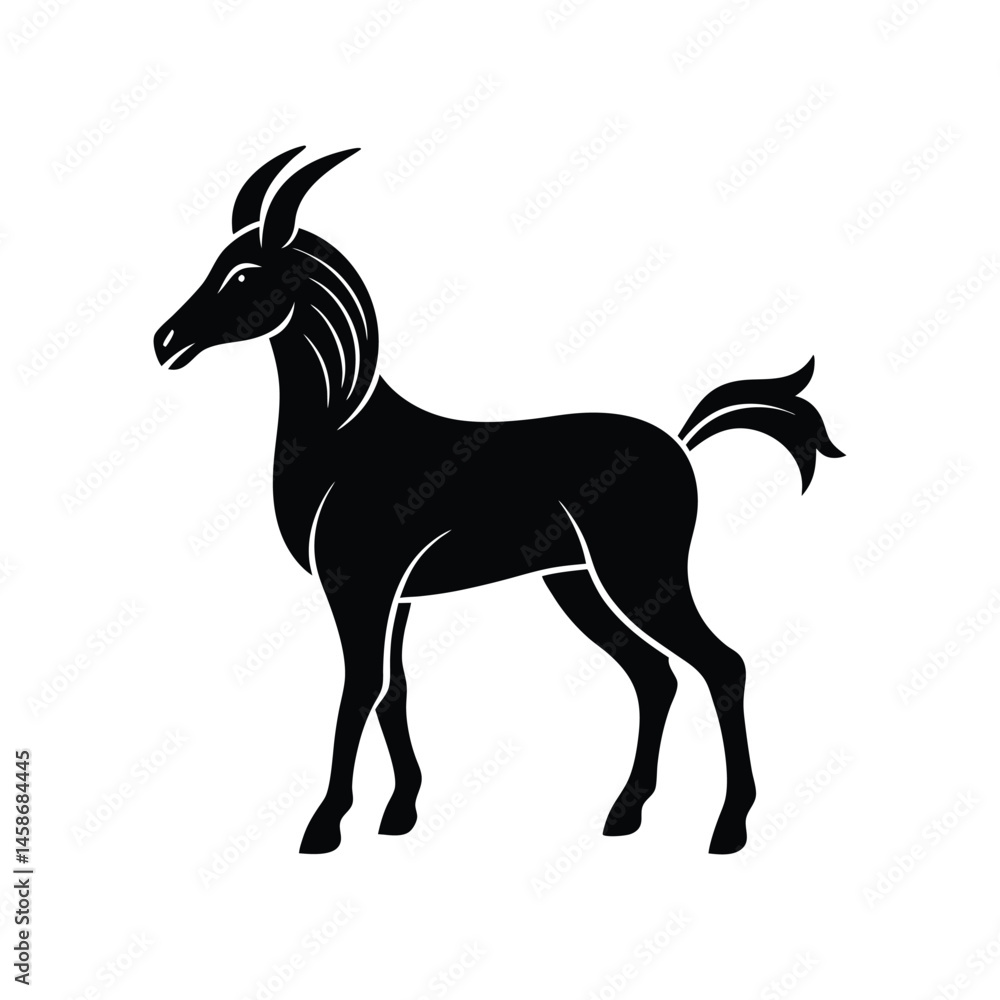 Fototapeta premium tumbi silhouette art illustration on white background