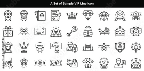 VIP Icon Vector Set, Premium Exclusive Privilege Graphics