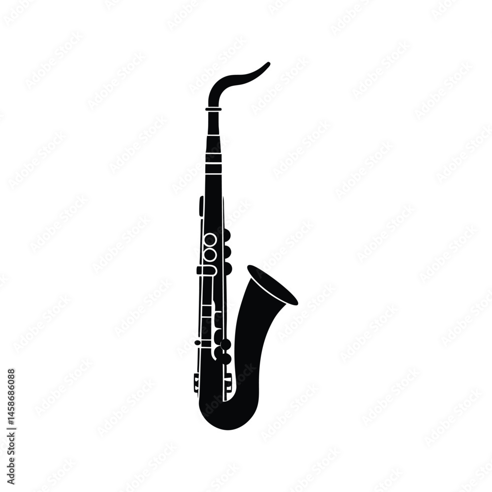 Naklejka premium bass oboe silhouette art illustration