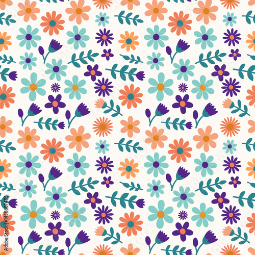 Colorful Floral Pattern Background