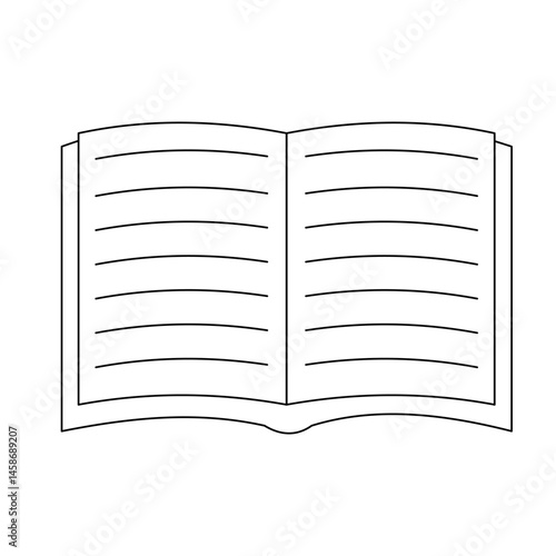Open book outline vector icon