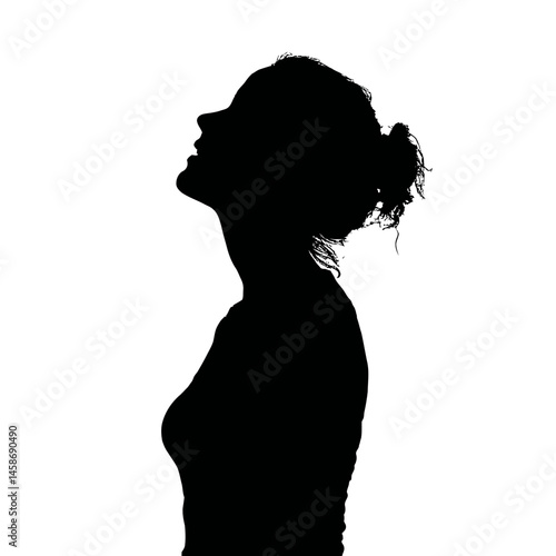Solid black silhouette of a nymph serene, Vector Graphic