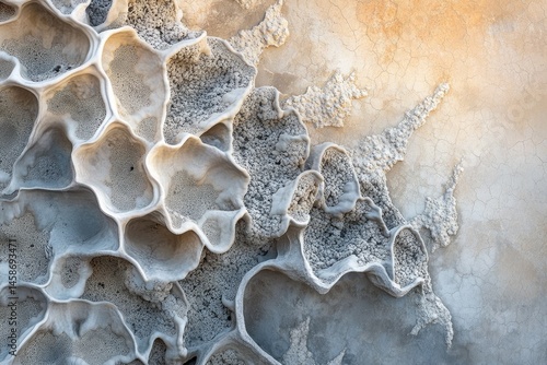 Intricate, eroded rock formations resembling honeycomb or brain coral, showcasing nature's artistry.