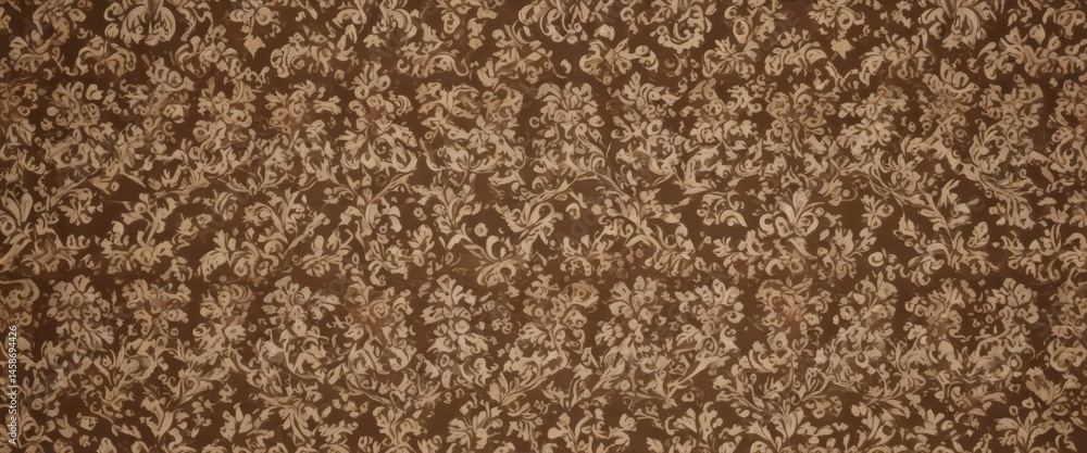 Fototapeta premium Elegant brown & beige damask wallpaper Seamless ornate pattern , surface, classic pattern, brown