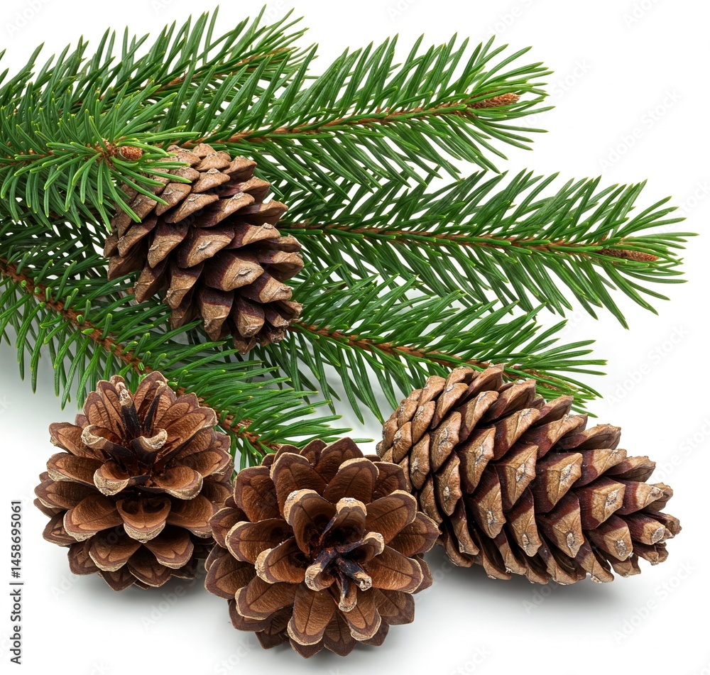 pine cones on white background pine cones on white background