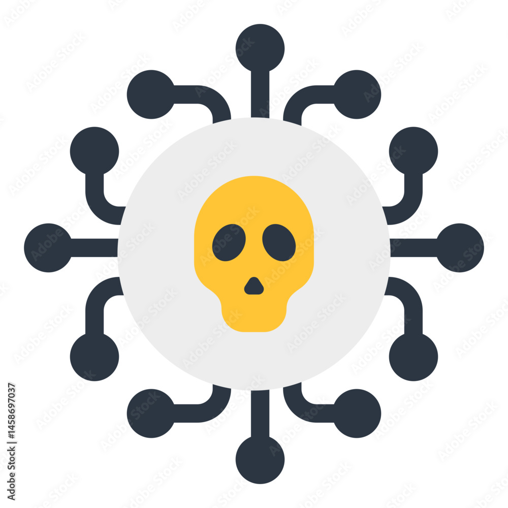 Cybersecurity Threat Skull Network Connections Vulnerability Risk Cybersecurity Threat Skull Network Connections Vulnerability Risk