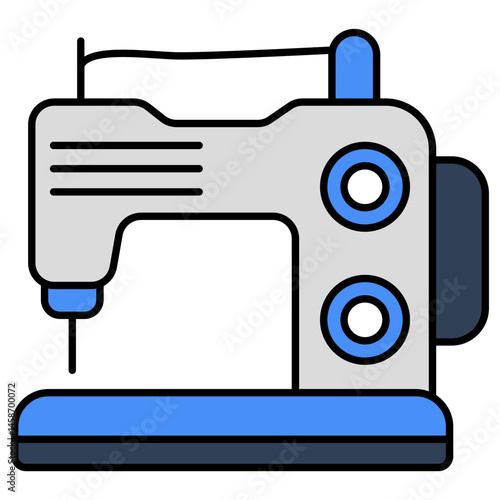 Sewing Machine Icon Flat Design Illustration