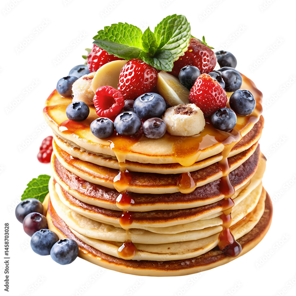 Delicious Pancakes with Berries and Syrup: A Perfect Breakfast Delicious Pancakes with Berries and Syrup: A Perfect Breakfast
