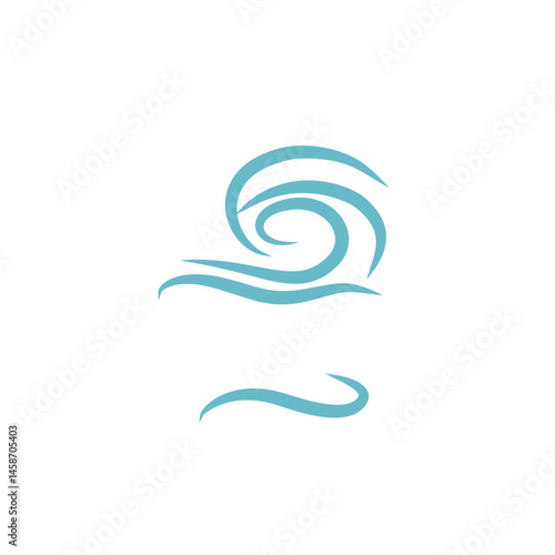 Air, wind, swirl in doodle illustration style. Sketch drawn air blow motion, smoke flow art, abstract line. Wave beach vector illustration. Isolated vector illustration.