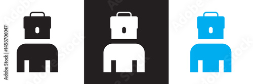  Workaholic and workaholism icon. Vector for websites, mobile interfaces, presentations, banner, visual branding etc. Vector illustration. isolated on white and black background. EPS 10