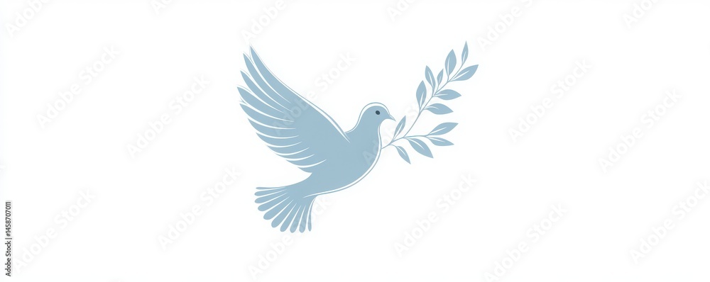 Obraz premium International day of living together in peace logo with dove and olive branch line art