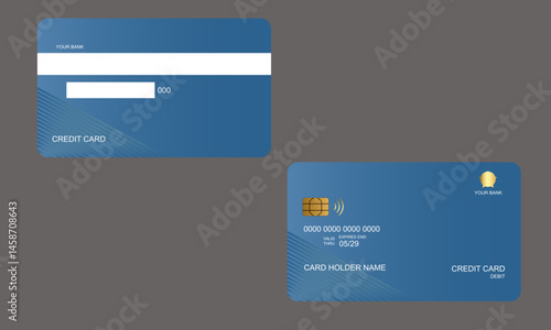 Set of Credit Cards Light Blue Gradien Colors