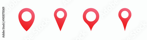 Set of four red location markers for various uses Free Download Set of four red location markers for various uses - GFXLoad