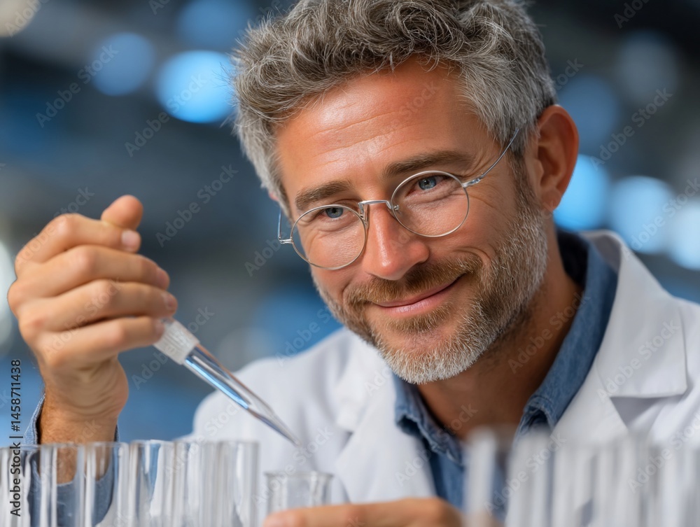 Scientist conducting lab experiment Scientist conducting lab experiment