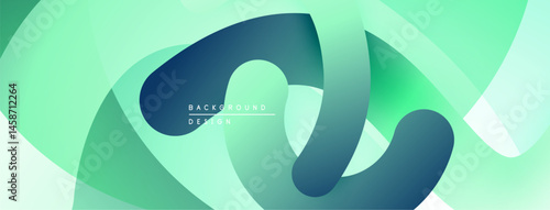 Abstract flowing shapes, green hues dominate. Modern design, smooth gradients create depth, minimalist aesthetic. Background texture visible.