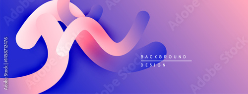 Abstract fluid shapes, vibrant colors blend. Soft gradients create modern background design. Purple, pink hues dominate composition.
