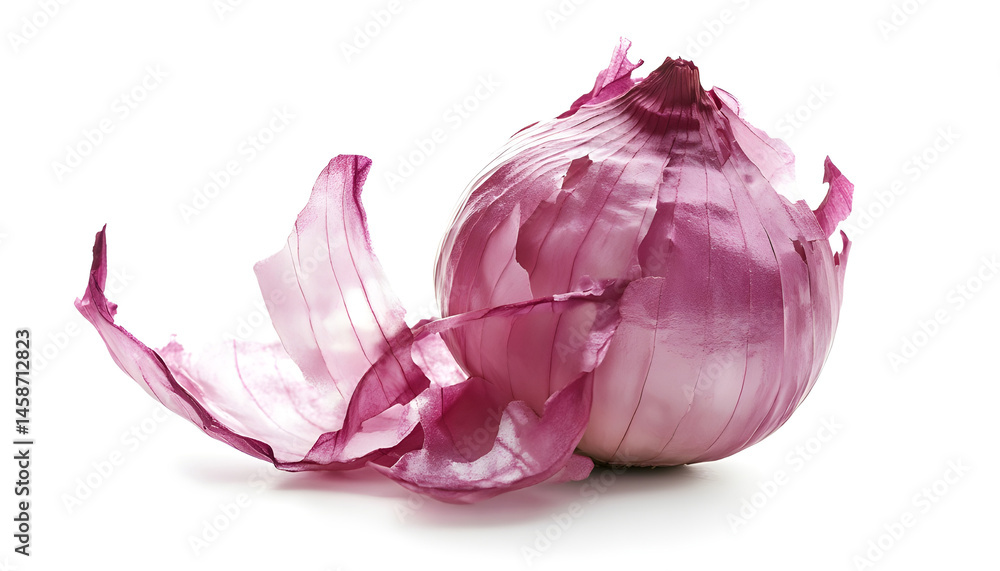 Fresh onion with skin isolated on white