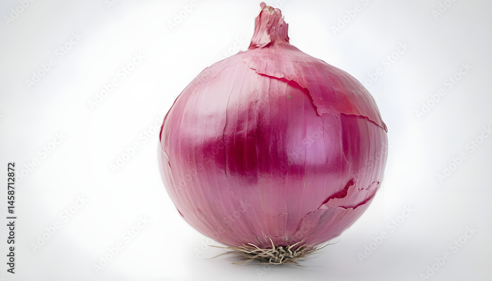 Fresh onion with skin isolated on white