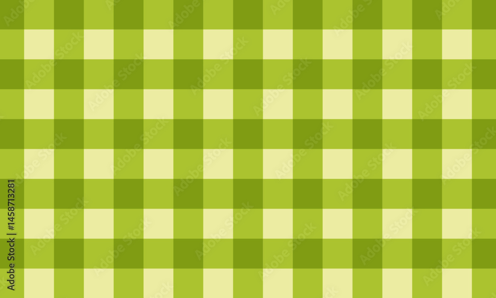 Green checkered picnic plaid texture. Gingham or vichy print. Spring or summer tablecloth, blanket or basket napkin pattern. Easter wrapping paper or textile design. Vector flat illustration. Green checkered picnic plaid texture. Gingham or vichy print. Spring or summer tablecloth, blanket or basket napkin pattern. Easter wrapping paper or textile design. Vector flat illustration.