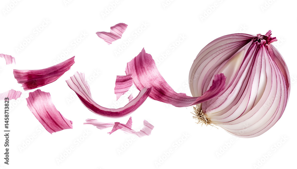 Fresh onion with skin isolated on white