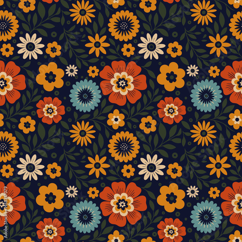 Colorful Floral Pattern Background