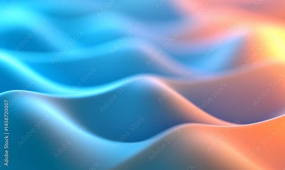 Obraz premium Surreal gradient abstract waves background with smooth fluid texture