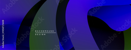 Abstract fluid shapes, dark blues, greens create dynamic background. Modern design, smooth gradients, elegant composition.