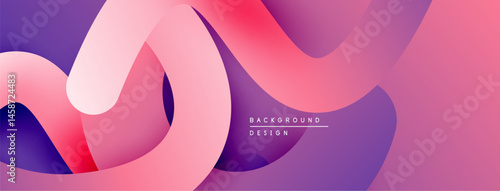 Abstract flowing shapes, vibrant pinks, purples create modern background. Soft gradients, layered design offers visual appeal.