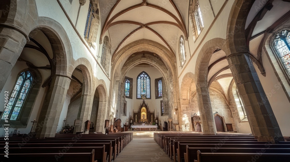 Fototapeta premium Awe-Inspiring Interior of a Historic Church